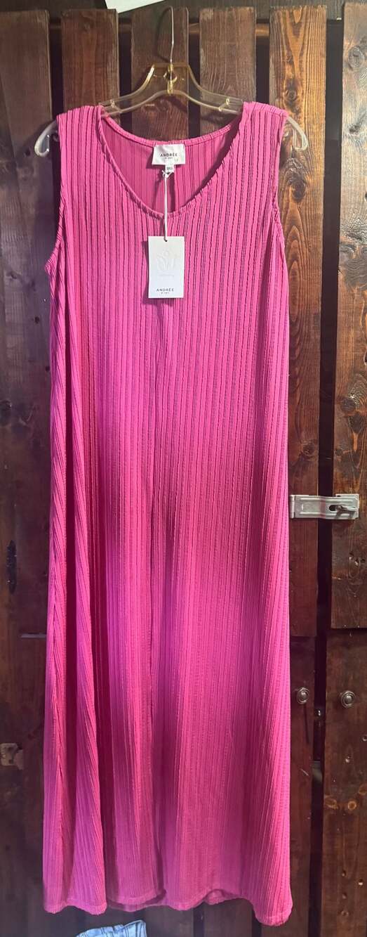 Andrée By Unit Women's Sleeveless Textured Maxi Dress Pink Size Small MHS79